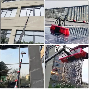 24/30/36ft Water Fed Pole Window Cleaning System Solar Panel Washing Kit Extension Telescopic High Reach Cleaner Soap Dispenser