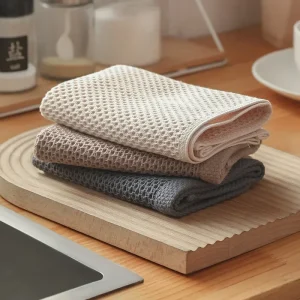 Cotton Towel Soft Absorbent Dishcloth Kitchen Dish Rags Honeycomb Towel Household Cleaning Cloth Wash Cloth Kitchen Accessories