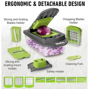 Multifunctional 14/16 in 1 Vegetable Chopper Onion Chopper Handle Food Grate Food Chopper Kitchen Vegetable Slicer Dicer Cut