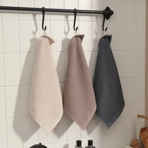 Cotton Towel Soft Absorbent Dishcloth Kitchen Dish Rags Honeycomb Towel Household Cleaning Cloth Wash Cloth Kitchen Accessories