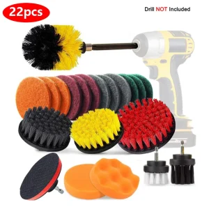 4PCS-31PCS Power Scrub Pads Scrubber Kitchen Cleaning Brush Kits Multipurpose Cleaner Scrubbing Cordless Electric Drill Brushes