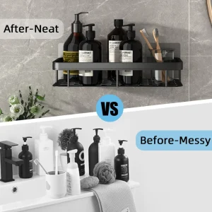 Bathroom Shelf Makeup Storage Organizer Aluminum Alloy Shampoo Rack Shower Shelf Bathroom Accessories No Drill Wall Shelf