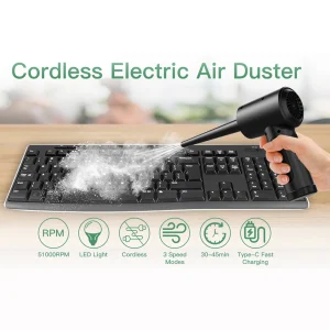 Compressed Air Duster For Computer Keyboard PC Car Clean 51000 RPM USB Charging Portable Electric Dedusting Wireless Air Blower