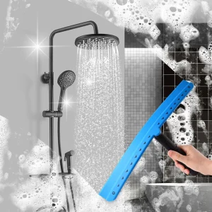 FOSHIO No-Scratch T-Shape Shower Squeegee Household Glass Mirror Cleaning Scraper Wiper With Wall Hanging Handle Car Wash Tool