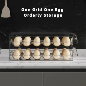 Clear 60 Egg Container for Refrigerator, Egg Holder for Fridge,Stackable Egg Storage Container, Egg Fresh Storage Box Tray