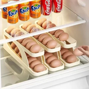 Refrigerator Egg Storage Box Automatic Scrolling Egg Holder Household Large Capacity Kitchen Dedicated Roll Off Egg Storage Rack