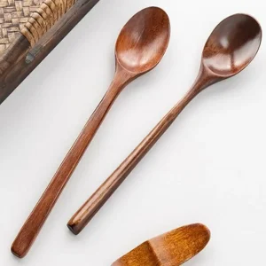 Natural Wooden Spoon Fork Dinner Kit Rice Soups Utensil Cereal Handmade Home Cookware Dinnerware Cutlery For Kitchen