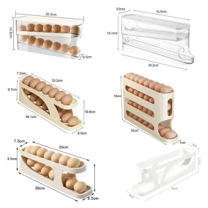 Refrigerator Egg Storage Box Automatic Scrolling Egg Holder Household Large Capacity Kitchen Dedicated Roll Off Egg Storage Rack