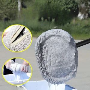 Car Wash Brush Car Cleaning Brush Telescoping Long Handle Mop Soft Hair Chenille Broom Universal Window Wash Auto Accessories