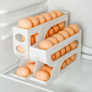 Large Capacity Automatic Egg Roller Household Four Tier Refrigerator Egg Storage Box Space Saving Kitchen Dedicated