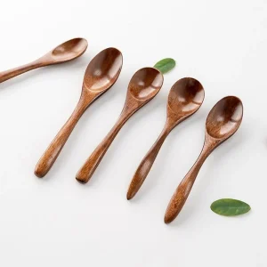 Natural Wooden Spoon Fork Dinner Kit Rice Soups Utensil Cereal Handmade Home Cookware Dinnerware Cutlery For Kitchen