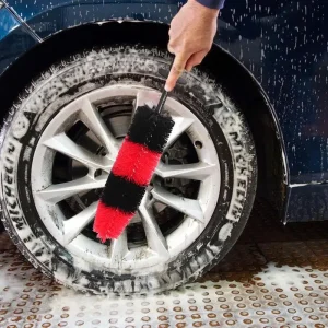 Wheel Brush Soft Bristle Car Wash Tire Scrubber Wheel Rim Brush Deep Cleaning Rim Tire Detailing Brush Professional For