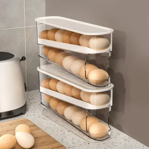 Refrigerator Egg Storage Box Automatic Scrolling Egg Holder Household Large Capacity Kitchen Dedicated Roll Off Egg Storage Rack