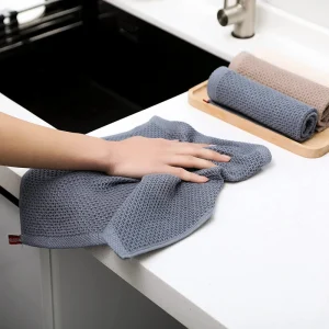 New 100% Cotton Dishcloth Ultra Soft Absorbent Kitchen Towel Household Cleaning Cloth Kitchen Tools Gadgets Wash Cloth Dish Rag