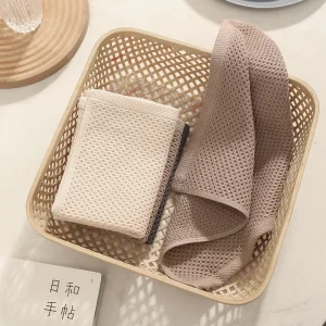 Cotton Towel Soft Absorbent Dishcloth Kitchen Dish Rags Honeycomb Towel Household Cleaning Cloth Wash Cloth Kitchen Accessories