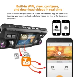 B80 Dash Cam WiFi 4K Dual 1080P Front and Inside Dash Camera Dual Lens Dash Cam Dual Camara Wifi for Cars Truck Taxi