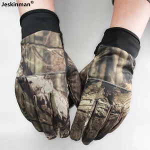 Autumn Winter Anti-Skid Gloves Tree Bionic Camouflage Hunting Gloves Two Finger Cut Fishing Gloves Thermal Full Finger Mittens