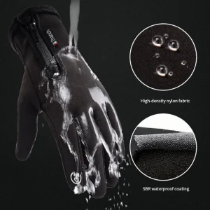 Motorcycle Gloves Winter Thermal Fleece Lined Winter Water Resistant Skin-friendly Touch Screen Outdoor Moto Riding Ski Gloves