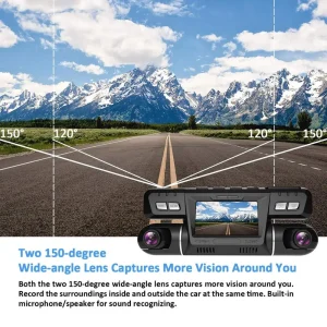 B80 Dash Cam WiFi 4K Dual 1080P Front and Inside Dash Camera Dual Lens Dash Cam Dual Camara Wifi for Cars Truck Taxi