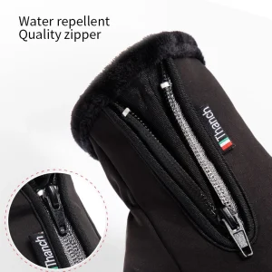 Motorcycle Gloves Winter Thermal Fleece Lined Winter Water Resistant Skin-friendly Touch Screen Outdoor Moto Riding Ski Gloves