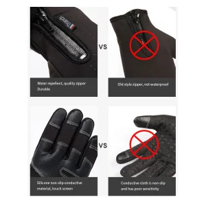 Motorcycle Gloves Winter Thermal Fleece Lined Winter Water Resistant Skin-friendly Touch Screen Outdoor Moto Riding Ski Gloves