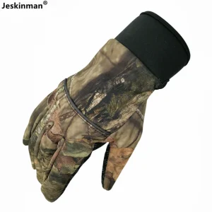 Autumn Winter Anti-Skid Gloves Tree Bionic Camouflage Hunting Gloves Two Finger Cut Fishing Gloves Thermal Full Finger Mittens