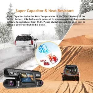 B80 Dash Cam WiFi 4K Dual 1080P Front and Inside Dash Camera Dual Lens Dash Cam Dual Camara Wifi for Cars Truck Taxi