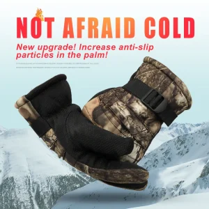 men gloves winter polyester cotton camouflage color mittens outdoor activities soft warm adjustable wrist fleece liningArm sleev