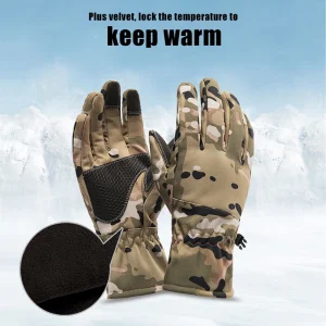 Water Repellent Touch Screen Fishing Gloves Men Winter Warm Anti-slip Camo Fisherman Gloves Skiing Camping Hiking Hunting Gloves