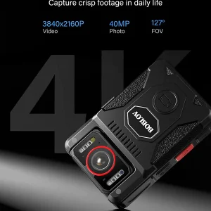 BOBLOV M7 Pro 4K GPS Body Camera 256GB Video Recorder 180° Rotate Lens Mounted Camera 4000mAh Battery 15 Hours Recording Bodycam