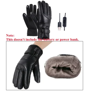 Electric Heated Gloves Rechargeable USB Hand Warmer Heating Gloves Winter Motorcycle Thermal Touch Screen Bike Gloves Waterproof