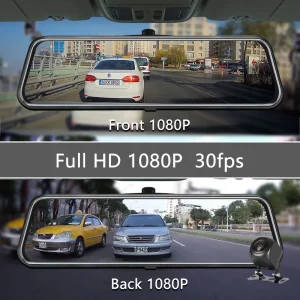 Car Rearview Dash Camera Wide 10.0 Inch Full Screen 1080P Auto Dual Lens Cam Mirror Car Recorder Stream Media Auto 4K DVR