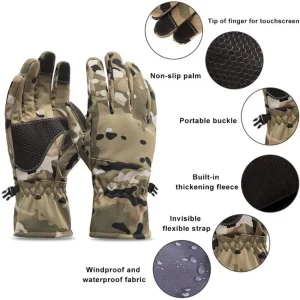 Winter Camouflage Hunting Gloves Warm Non-slip Fishing Gloves Waterproof Touch Screen Ski Camping Gloves Clothing Gloves