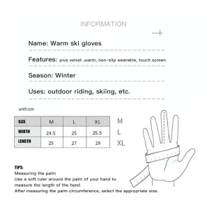 Men Women 2023 Winter Camouflage Fleece Thickened Ski Gloves Warm Non-slip Windproof And Waterproof Touch Screen Hiking Glove