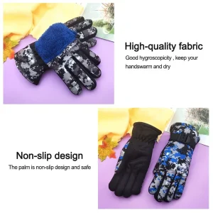 Kids Gloves Winter Fleece Warm Camouflage Gloves Children Fashion Boys And Girls Thick Ski Outdoor Mittens 7-13 Years Old