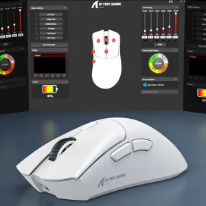 Attack Shark R1 1000Hz Bluetooth Mouse,18000dpi,PAW3311,Tri-mode Connection, Macro Gaming Mouse