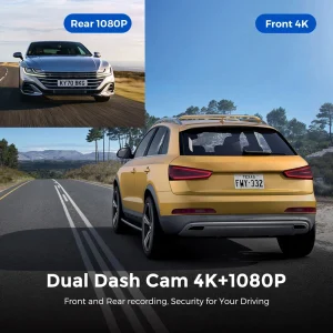 Dash Cam UHD 4K+1080P Dual Lens Car Recorders With WiFi HD IR Night Vision Camcorder G-Sensor Car DVR Black Box