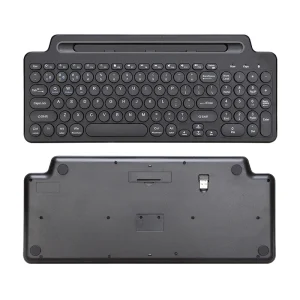 Ergonomic Wireless Keyboard 2.4Ghz - Bluetooth Enabled for Laptops, Tablets, Smartphones with Card Slot