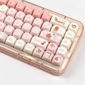 Cute Fall Puppy Gradient Key Cap MOA Profile 140 Keys/set of Small Tilt Thermal Sublimation Mechanical Keyboard Customization