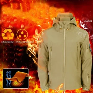 Men Winter Tactical Fishing Hooded Jackets Pants Suit Camping Hiking Hunting Trousers Windproof Elastic Softshell Warm Oversized