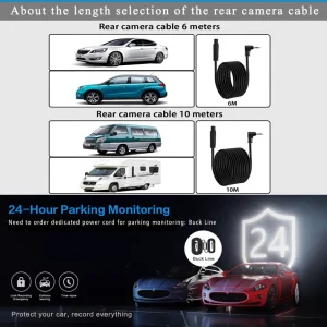 10 Inch 3 Channel 2.5K Car DVR WIFI GPS Three Way Dash Cam Car Camera Dashcam Stream RearView Mirror Black Box Drive Recorder