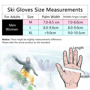 COPOZZ Unisex Ski Gloves -30 Degree Snowboard Mittens Touchscreen Gloves Snowmobile Motor Waterproof Thermal Snow Gloves