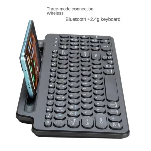 Ergonomic Wireless Keyboard 2.4Ghz - Bluetooth Enabled for Laptops, Tablets, Smartphones with Card Slot