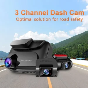 3 Channel 4K Dash Cam Built-in GPS,4K+1080P Dash Cam Front and Rear,4K+1080P Front Center, 1440P+1080P+1080P Three-Way Car Camer