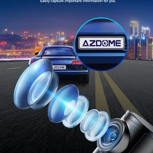 AZDOME M300S 4K Dash Cam Front and Rear, 5.8G WiFi GPS Dash Camera for Cars, Free 64GB SD Card, Voice Control, WDR Night Vision