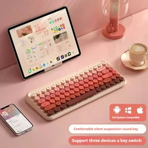 Bow Wireless Ipad Bluetooth Keyboard 84 Key Set Is Applicable Tablet Notebook Computer Various Colors Work Study High Quality