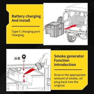 HG 1/16 4X4 RC Off-Road Climbing Cars Vehicles TOYOTA FJ40 1983 Electric Crawler Car Motor ESC Servo 2.4G Remote Controller Boys