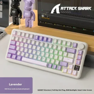 Attack Shark X85Pro Wireless Bluetooth Mechanical Keyboard Hot-swappable Tri-mode RGB Full Key Conflict-free Gaming Keyboard