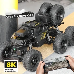 38cm ultra-long alloy dual mode app rc cars,six-drive remote control car,8K HD camera with fart spray,electric car for kids toys