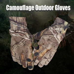 Winter Hunting Gloves 3D Camouflage Non-slip Waterproof Warm Fingers Comfortable for Shooting Fishing Camping Skiing